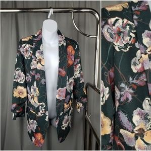 3/4 Sleeve Floral Blazer